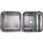 Sink Double Stainless Steel 670x305x165mm (135018)